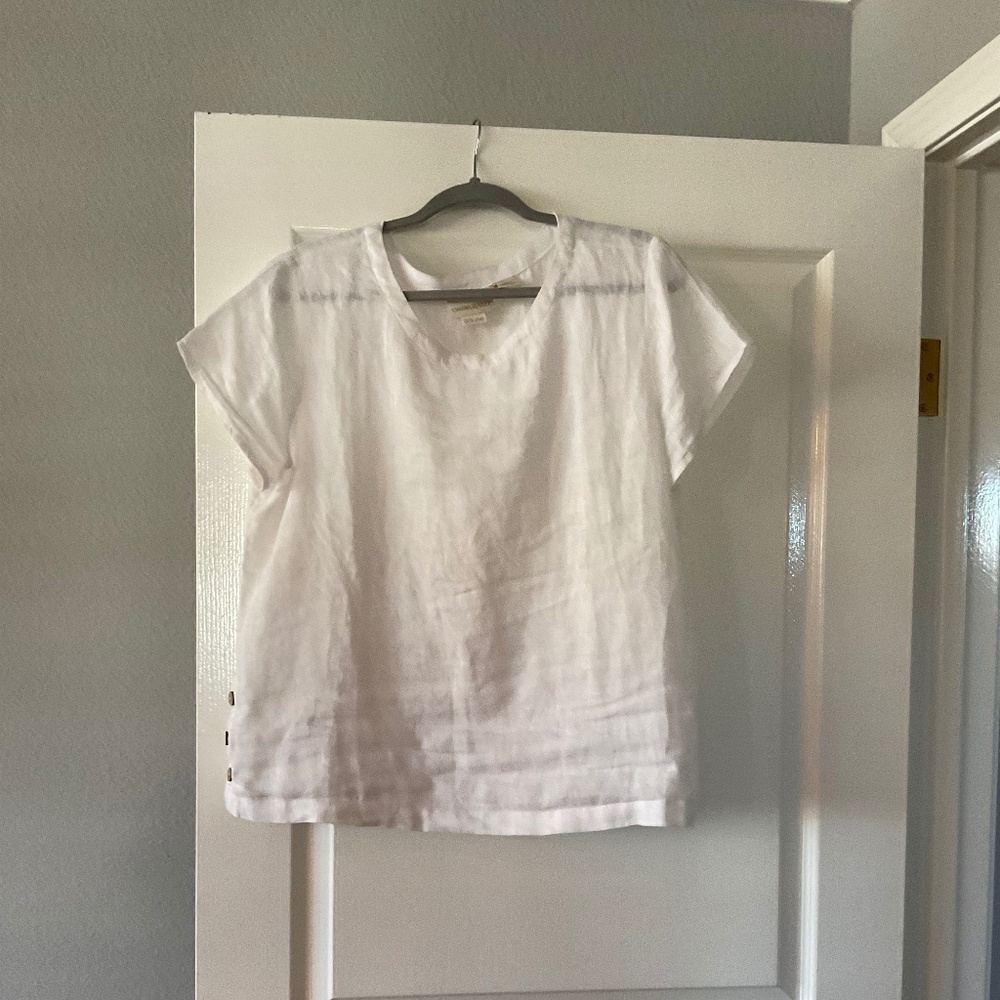 Cynthia Rowley white Linen blouse L